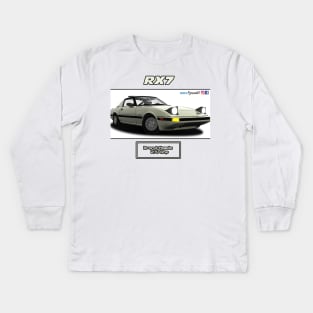 Mazda RX7 FB Dover White Kids Long Sleeve T-Shirt